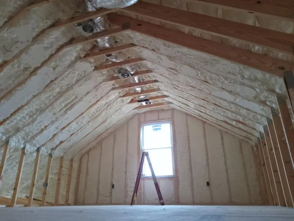 Spray foam roofing application for Crawl Space Insulation project in Hurley